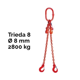 Reťazový záves, oko-2 hák, skracovač, Nosnosť 2800/2000 kg, G8-8, Certifikát